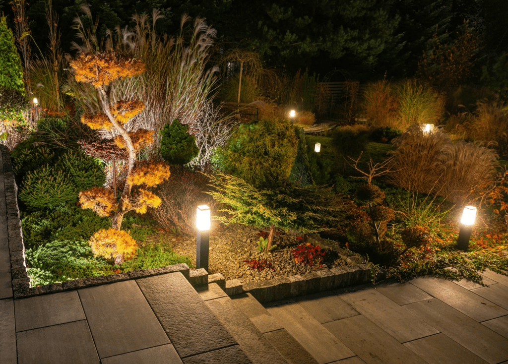 landscape lighting installed by landscape contractors